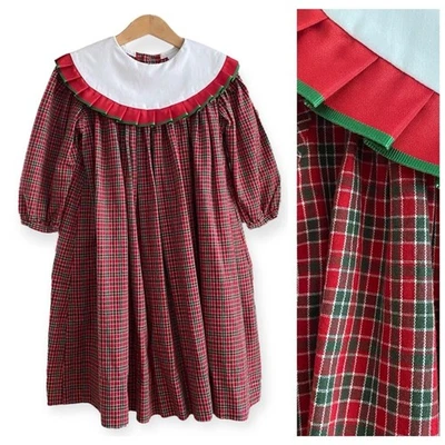 Vestido The Bailey Boys Rojo Verde Navidad Cuadros Cuello Redondo 4t Foto 1 de 4