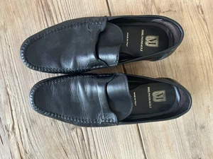 Bruno Magli Porro schwarz Herren Leder Halbschuh elegante Schuhe Größe 8,5 Italien NEUWERTIG - Bild 1 von 6