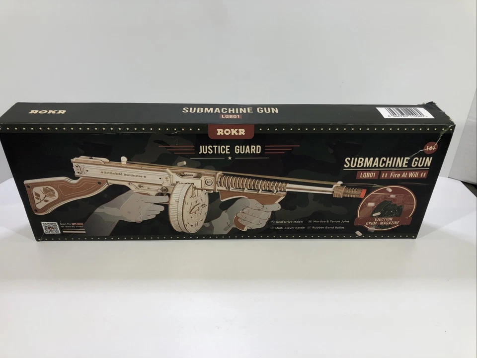 ROKR 3D Justice Guard Wooden Puzzle Submachine Gun 14 275 Pieces Model LQB01