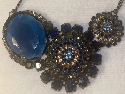 Sorrelli Beautiful Blue Crystal Triple Threat Bib Necklace - Image 1 of 4