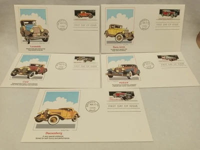 US First Day Issue Covers - Lot of 5 Covers 1988 CLASSIC AUTOS 2381-85 (FDC203A) - Image 1 of 2