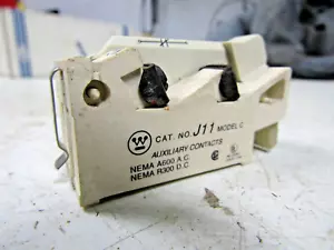 ✌ CUTLER HAMMER WESTINGHOUSE AUXILIARY CONTACT J11 1-N.O 1-N.C MODEL C - Picture 1 of 4