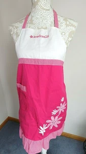 Delantal American Girl Childs Talla Rosa Lunares Volantes Blanco Margarita Floral Bolsillo - Imagen 1 de 9