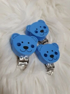 Motivclip Bär Schnullerkette Wagenkette Baby Geburt Babyshower DIY Teddy Perle - Bild 1 von 3