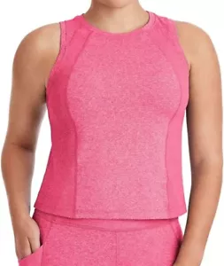 NWT Member's Mark Women's Pink Heather Soft Rib Cropped Tank Top Size Large - Picture 1 of 12
