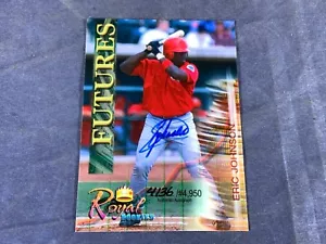 G5-76 BASEBALL CARD - ERIC JOHNSON INDIANS ROOKIE - AUTOGRAPHED - 2000 ROYAL - Bild 1 von 4