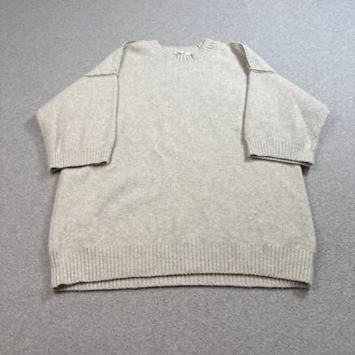 Moth Sweater Woman M Gray 3/4 Sleeve Wool Alpaca Blend Oversize Tunic Minimalist - Image 1 of 4