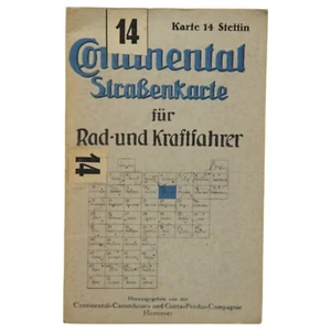 Continental Straßenkarte für Rad- und Kradfahrer Retro Karte 14 Stettin ca. 1930 - Bild 1 von 9