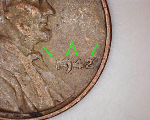 1942  LINCOLN WHEAT CENT - SMASHED DATE Cover