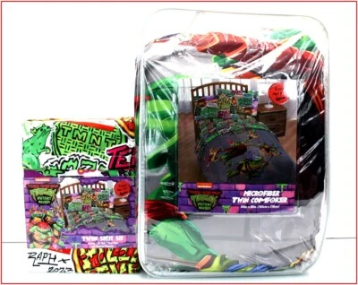 4 Pieces - TEENAGE MUTANT NINJA TURTLES  Comforter + Sheet Set - TWIN 🌟NEW🌟 - Image 1 of 4