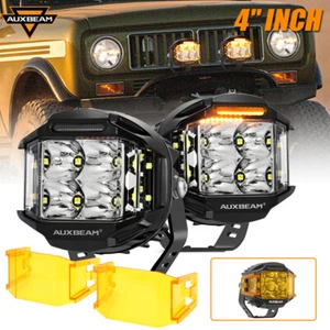 AUXBEAM 2X Round 4" LED Side Shooter DRL Driving Work Light For Chevy Silverado - Picture 1 of 12