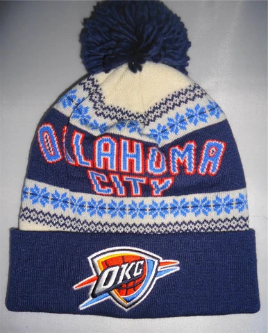 NEW $24 adidas Oklahoma City Thunder NBA Ugly Sweater Knit Hat Cover