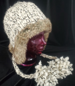 Everest Designs Made in Nepal Sherpa 100% Wool Trapper Winter Hat Faux Fur Lined