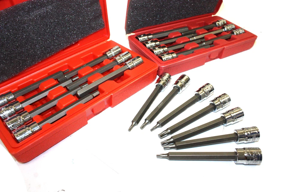 21pc 3/8" DRIVE METRIC SAE 4-1/2" EXTRA LONG SHANK HEX TORX BIT SOCKET SET - Image 1 of 3