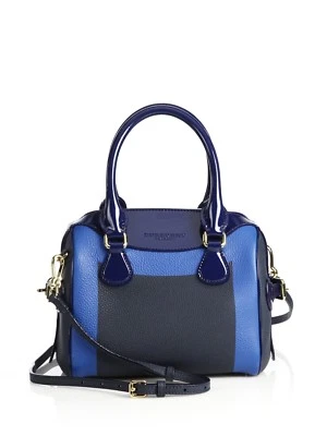 BOLSO/BOLSO DE MANO 100% AUTÉNTICO NUEVO BURBERRY MINI ABEJA AZUL BLOQUE DE COLOR GUIJARROS Y CHAROL Foto 1 de 4