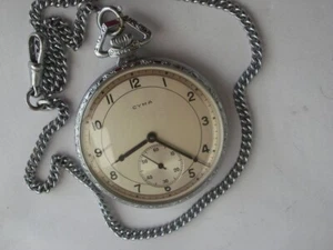 Cyma swiss art deco new old stock mechanicak two tone dial vintage pocket watch - Picture 1 of 12