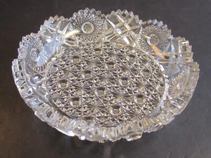 Antique ABP American Brilliant Period Heavy Cut Glass Bowl 9" diameter - Picture 1 of 8