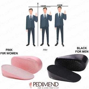 2cm 3cm Unisex Shoe Inserts Taller Lift Height Up Increase Heel Shoe Insoles UK - Picture 1 of 10
