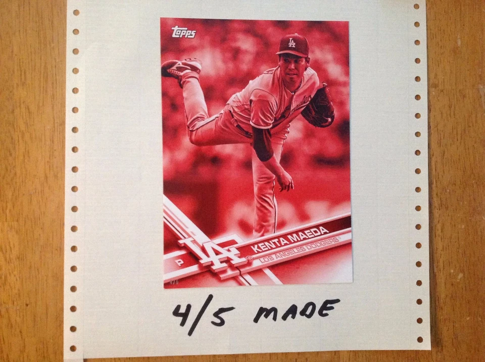 KENTA MAEDA #LAD-8 LA Dodgers 4/5 Made 2017 Topps 5X7 Jumbo Red Version - Image 1 of 1