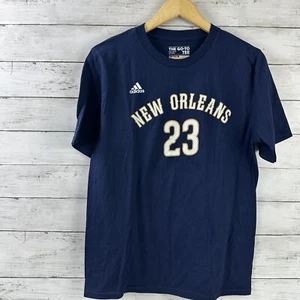 NBA Anthony Davis New Orleans Adult Boys youth XL Adidas T Shirt Blue NWOT - Picture 1 of 7