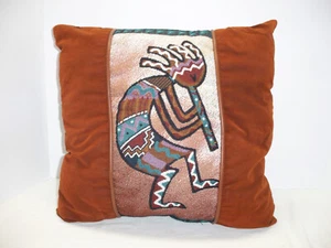 Kokopelli Southwest Flute Player Throw Pillow - Picture 1 of 3