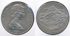 New Zealand 1970 One Dollar $1 (Mount Cook) - Choice Uncirculated - Picture 1 of 3