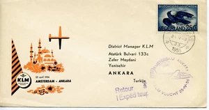 NETHERLANDS  KLM AMSTERDAY-ANKARA 1956  FDC1982 - Picture 1 of 1