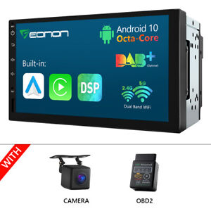 CAM+OBD+Q04SE 7" Double 2 DIN Android 10 Octa Core 2+32 Car Stereo GPS Nav Radio