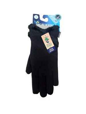 Isotoner Women's Stretch Water Repell Overlap Black Faux Fur/NWT - Image 1 of 2