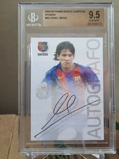 2004 PANINI MEGA CRACKS BARCA CAMPEON LIONEL MESSI #89 ROOKIE BGS 9.5