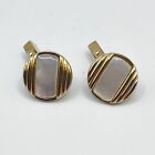 Swank Mother of Pearl Cufflinks Gold Tone MOP Mens Classic Signed Vintage