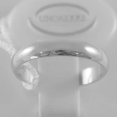 ALIANZA DE BODA DE ORO BLANCO SÓLIDO DE 18K ANILLO UNOAERRE 3 GRAMOS MATRIMONIO HECHO EN ITALIA Foto 1 de 4