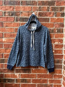 J. Suéter con Capucha Crew Para Mujer Gris Medio Azul Estampado Floral Terry Pullover - Imagen 1 de 8