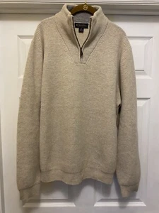 SUÉTER BROOKS BROTHERS ESCOCÉS LANA DE CORDERO 1/4 CON CREMALLERA - XL - Imagen 1 de 7