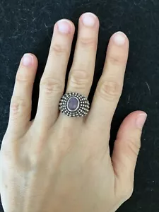 VINTAGE MOD NF BALI STERLING 925 AMETHYST RING *5.4 gm* - Picture 1 of 6