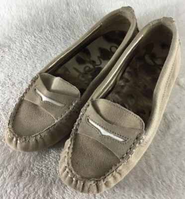 Sam Edelman Shoes Womens 6M Jones Suede Leather Penny Loafers Tan Moccasin - Image 1 of 4