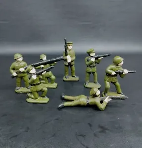 Vtg Lot Of 7 Painted (1930s Barclay Manoil?) Metal Cast Iron WW1 Toy Soldiers  - Picture 1 of 19
