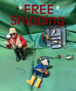 LOT of THREE (3) Unique Awesome Nautical & Fishing Themed Christmas Ornaments - Picture 1 of 8