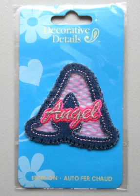 ANGEL NAME DECORATIVE DETAILS IRON ON PATCH FOR CLOTHING JACKET HANDBAGS CRAFTS - Image 1 of 4