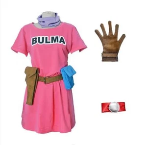 Women's Bulma cosplay Costume Pink Dress Halloween Cosplay Costume Anime - Picture 1 of 6