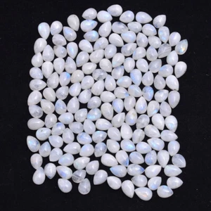 242 Cts Natural Moonstone Blue Shine Pear Cabochon Untreated Gemstones~ 150 Pcs - Picture 1 of 2