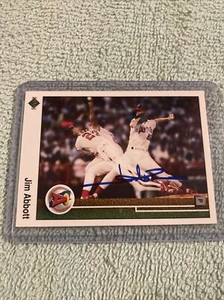 1989 Upper Deck JIM ABBOTT Rookie #755 Auto/Signed