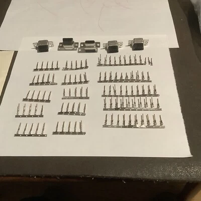 100 x RS PRO Female - Male solder Crimp & 10 x Sockets D-sub Connector 32-22 AWG - Image 1 of 4