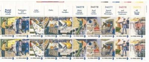 Block of 20 stamps - Scott 1489 - 1498 - 8 cent - Postal People - 1973 - MNH - Picture 1 of 1