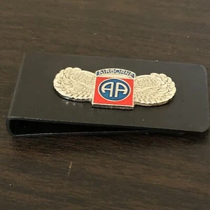 82nd Airborne Division Stainless Steel Black Money Clip New In Gift Box US ARMY - Picture 1 of 8
