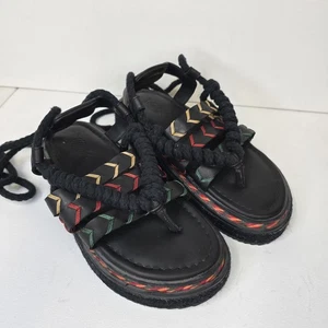 Farm Rio Sand Rope Tie Platform Sandals Size 8 - Picture 1 of 6