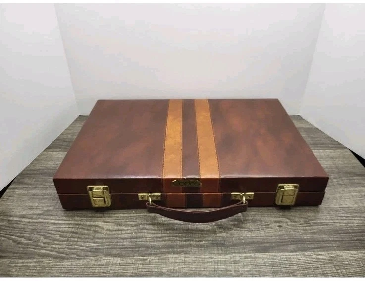 Vintage Backgammon Tournament  Folding Board Set Bakelite Chips Cardinal - Image 1 of 4