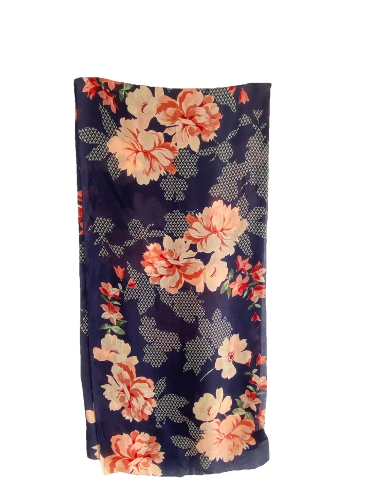 VINCE CAMUTE Blue Floral Silk Women’s Scarf   72"/17" Good Con - Image 1 of 3