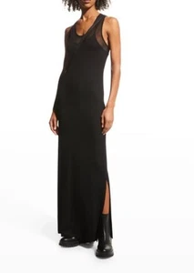 Maxi Abito Racerback $198 Anatomie Taya Maglia Bordo Made in Italy Taglia Large Nero - Foto 1 di 9