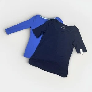 Lote Camiseta Talbots The Talbots 100% Algodón Pima Azul Marino/Azul Real Pequeña Pequeña Nueva - Imagen 1 de 14